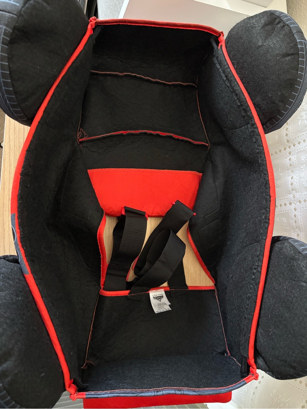 Spirit Halloween Disney Cars Toddler Lightning McQueen 3D Ride-Along Costume - Picture 9 of 16